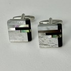 Luxury Mother Pearl Onyx Abalone Cufflinks For Men
