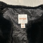 Cat   Jack Girls Black Faux Fur Lined Open Front Vest  Size L  10 12 