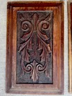Antique Hand Carved French Mahogany Door Panel Pair Leafs flowers W matching 3rd