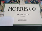 Morris   Co Lodden Dark Green Floral 60 X 102  Cotton Tablecloth -- Nwt