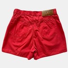 Vintage Esprit Red High Waisted Pleated Cotton Shorts Mom Sz 10 90s Retro Preppy