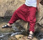Organically Handmade Natural Stonewashed Hippie Colorful Hemp Harem Unisex Pant