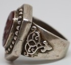 Ancient Afghanistan Old Agate Intaglio Stone Solid Silver Ring