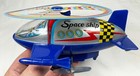 Vintage Space Ship Wind-up Toy With Box By Mtu Korea - Excellent 