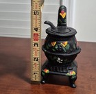 Vintage 5  Cast Iron Pot  Belly Stove  Hand Painted 