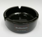 Budweiser King Of Beers Black Porcelain Cigarette Ashtray Vintage 1990s Rare Htf