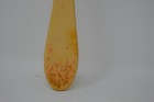 Vintage Vanity Hand Held Mirror Solid Wood Oval Shape Bevelled Hanging Yellow