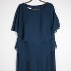 Jj s House Sheath Tea Length Chiffon Mother Of The Bride Dress 14 Navy 261951