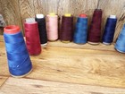 10 Vtg Serger Thread Lot Spools Cones In Assorted Colors Lot Made In Usa