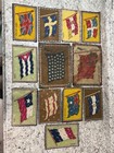 Antique Tobacco Cigar Box Felt Flannel Flags 1910 s Lot Of 12 Assorted Countries