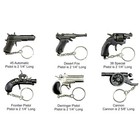  lot Of 6  Mega Mini Cap Gun Keychain Derringer luger 9mm  1911 Colt 45 Die-cast