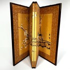 Vtg Japanese Byobu 4 Panel Folding Screen Magpies Plum Blossoms Spring