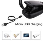 Usb Rechargeable Led Book Light Flexible Clip On Reading Lamp Bed Travel