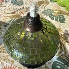 2 Mosaic Stained-glass Oil Lamps With Stand