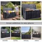 75 Gal Deck Box Resin Patio Waterproof Outdoor Storage Box Container Bench Box