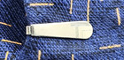 Vintage Tie Bar Clip Clasp Stay Silver Tone Smooth Art Deco Incised Etchings