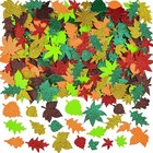 Glitter Fall Leaf Stickers Thanksgiving Christmas Adhesive Foam Maple Leaves    