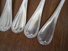 6 X 17 Cm Christofle Rubans Dessert Spoons - Silver Plated Cutlery