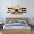 Klvos Large Airplane Wall Art Vintage Propeller-driven Aircraft Canvas Pictur   