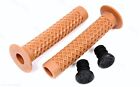 Cult X Vans Flanged Gum Rubber Bmx Bike Grips W  End Plugs Waffle Pattern 143mm