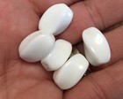 Vintage White Milk Glass Chunky Oval Twist Old Glass Bead Lot