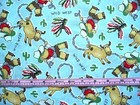 Vintage Cotton Quilt Fabric  wild West  Teddy Bear Cowboy By 1 2 Yard
