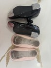 Danskin Girls Lot Of 2 Dance Shoes Black Tap   Pink Ballet Flats Size 12