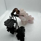 Rose Quartz Grape Cluster Pink And Jade Green Leaves Mcm Decor Vintage   Lot2d