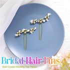Rhinestone Wedding Hair Pins Bridal Accessories Crystal Hair Clip Gold