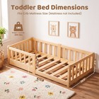 Naizea Montessori Floor Bed With Safety Rails Sturdy Pine Wood Toddler Bed Frame