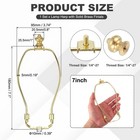 1 Set 7 Inch Lamp Harp Kit With 1 Inch Height Solid Brass Finial Gold