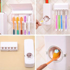 Toothpaste Dispenser   5 Toothbrush Holder Set Wall Mount Stand Us Seller