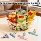 House Again 12 Pack Stainless Steel Chip Bag Clips Covered With Silicone - No Mo