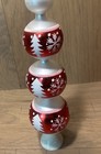 Kurt Adler Finial Glass Red White Glitter Christmas Tree Snowflake Topper 16   
