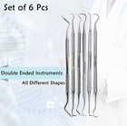 Set Of 6  Sickle Scaler Dental Hand Tools Instruments Double Ended German Steel