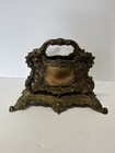 Vintage 1961 60s Brass Letter  Napkin Holder Heavy A   M Leatherlines Inc Usa