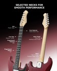 Donner Dst-80 Electric Guitar Sss Pickups Wood Grain Design With Amplifier   Red