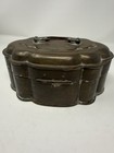 Antique Indian Brass Paan Dan Betel Box Scalloped Lidded Case