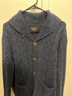 Rrl Ralph Lauren Men s Cable-knit Shawl Collar Cotton Cardigan Sweater Xl Blue