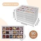Rock Display Case Collection Box 90 Grid Collections Storage Acrylic Clear