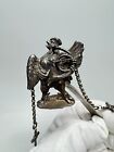 Napoleon Wars French Silver Pocket Watch Chatelain Hook Figure Rooster With Horn