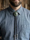 Green Artisan Stone Bolo Tie Western Cowboy Wedding Mens Black 38    Cord