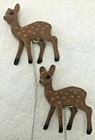 Pair Vintage Christmas Reindeer Fawn Deer Flocked Pick Decor Hong Kong