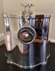 Vintage Silver Plated Ice Bucket With Lid Wine Cooler Art Deco Style Mid Century