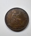 1863 Great Britain One Penny Victoria Bun Head Bronze
