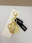 Dior Novelty Charm Gold Lucky Logo With Diamond Keychain Vip Gift New Key Chain