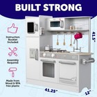 Play Kitchen - Wooden Kitchen Playset For Toddlers And Big Kids - Large Prete   