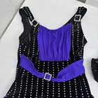 A Wish Come True Dance Costume Two Piece Purple Black Sparkles Child Large
