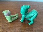2 Vintage Pixie Elf Ceramic Figures Green Japan Gilner