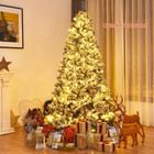 6 Ft  Unlit Premium Snow Flocked Hinged Artificial Christmas Tree With Metal Sta